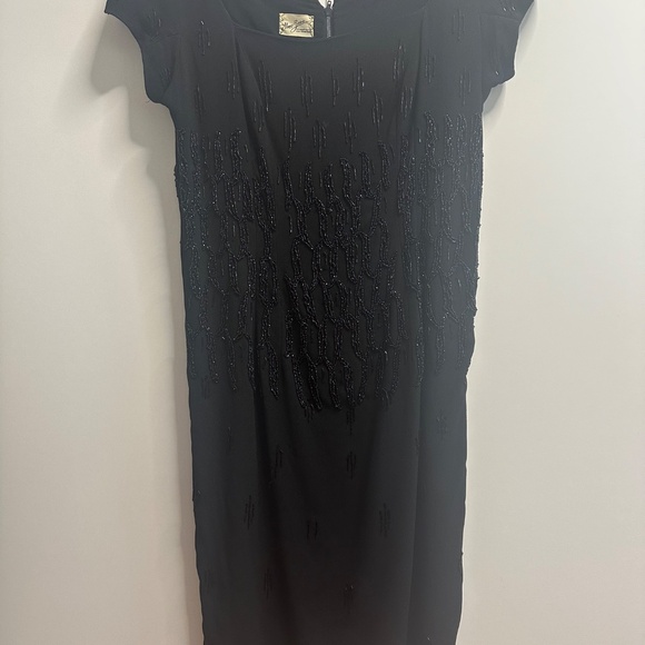 Vintage Mme Zena Black Beaded Cocktail Dress (San Francisco) - Picture 3 of 8